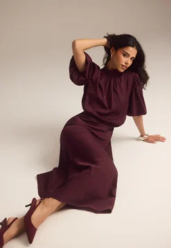 Chimney Collar Puff Sleeve Blouse
