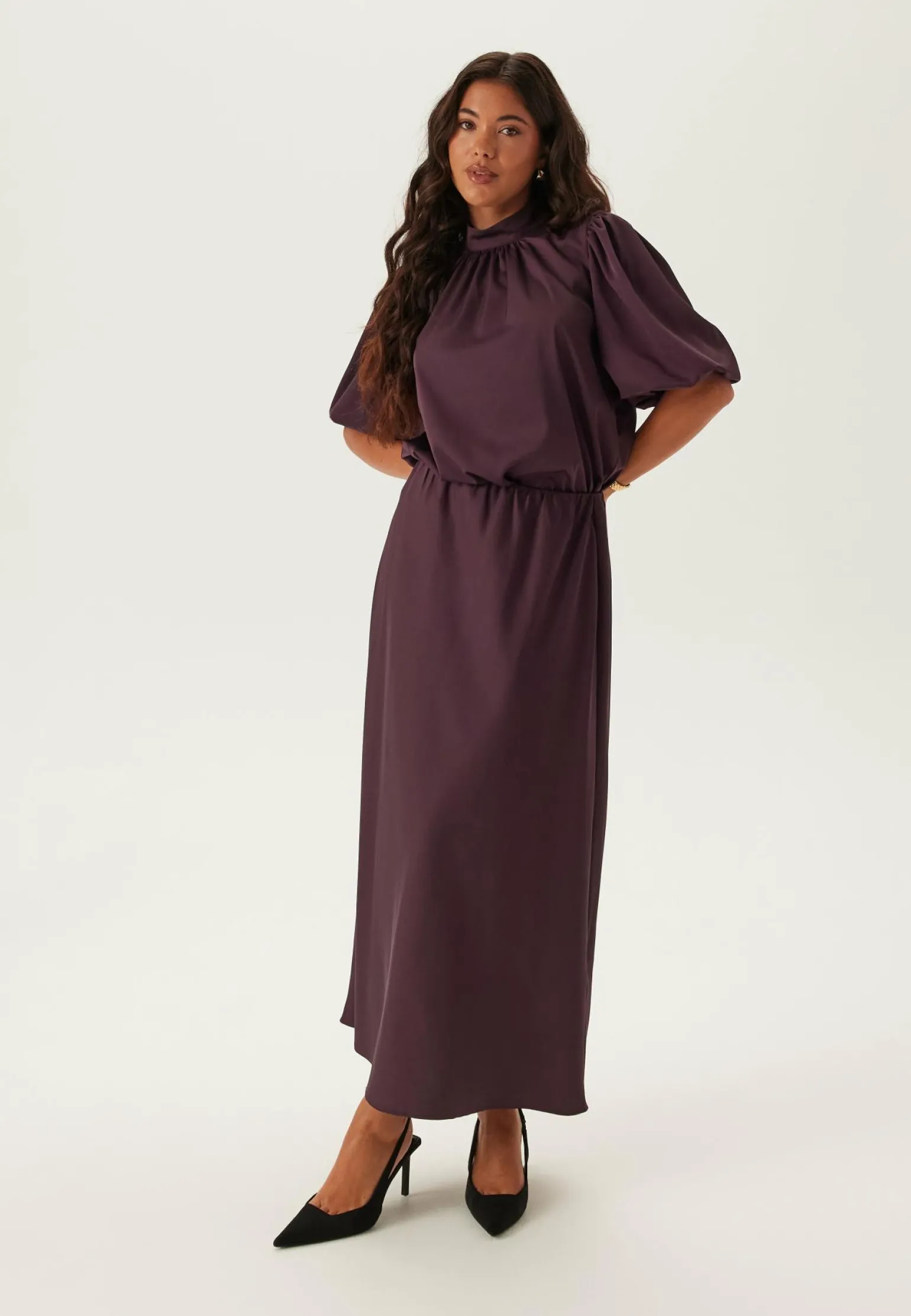 Chimney Collar Puff Sleeve Blouse