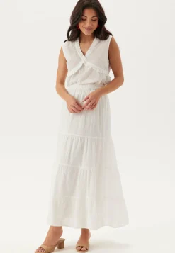 Cotton Dobby Dot Maxi Skirt