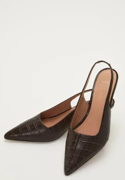 Croco Leather Slingback