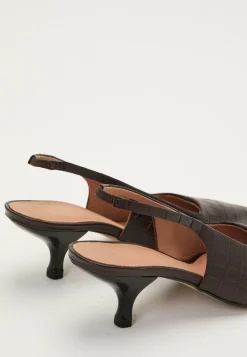 Croco Leather Slingback