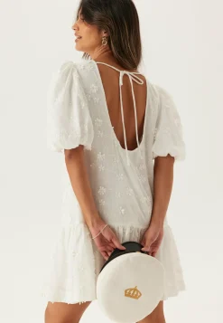 3D Embroidered Puff Sleeve dress