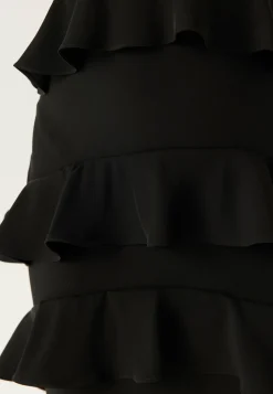 Deep V-Neck Flounce Gown
