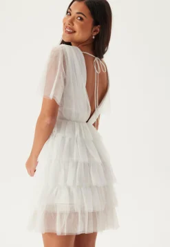 Deep V-neck Tulle Dress