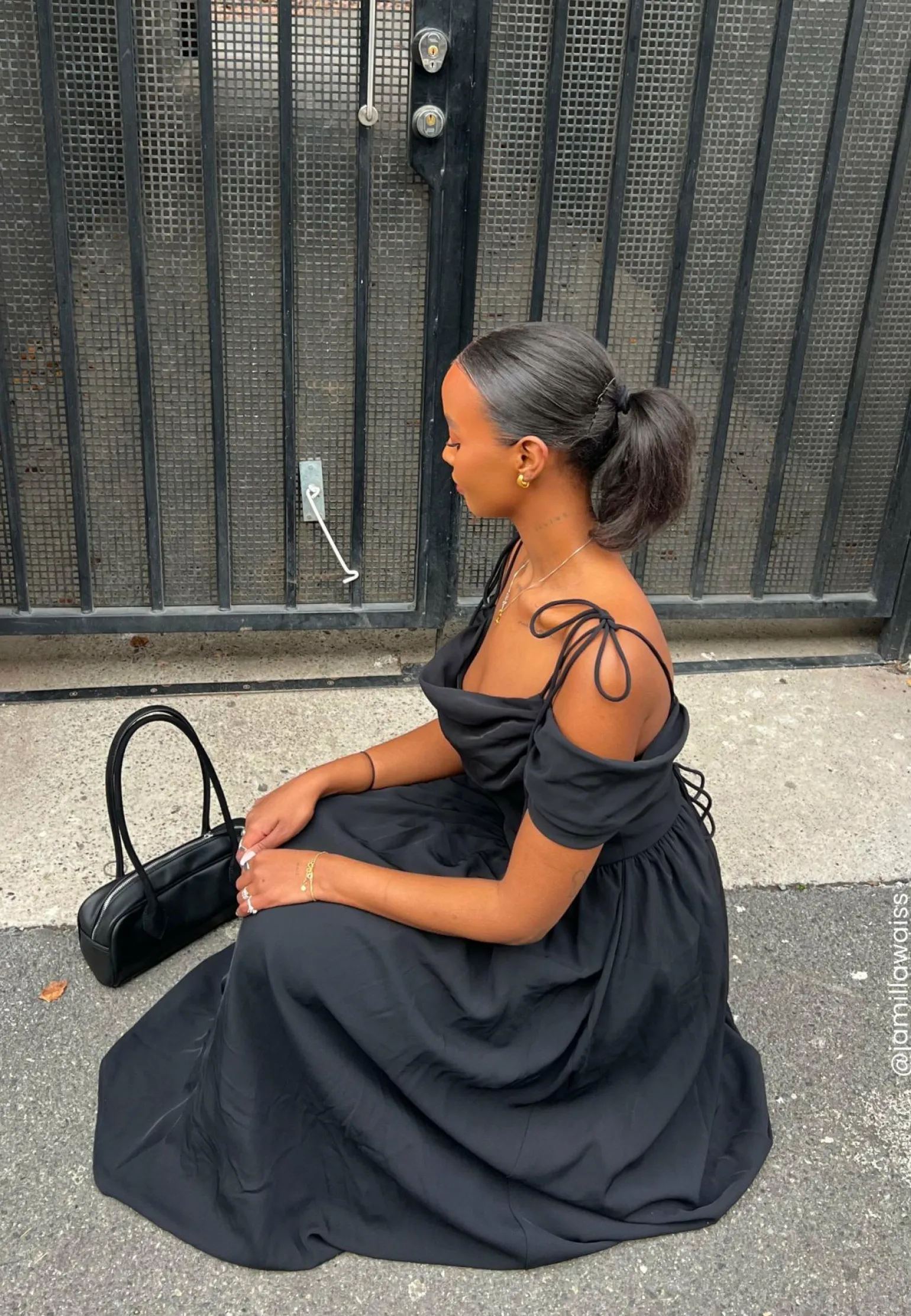 Draped Off Shoulder Corset Midi Dress