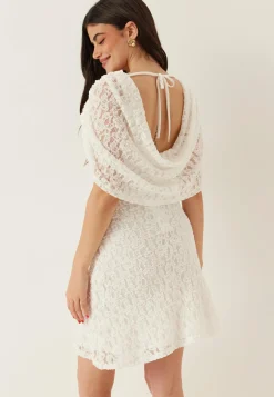 Drapy Cape Lace Dress