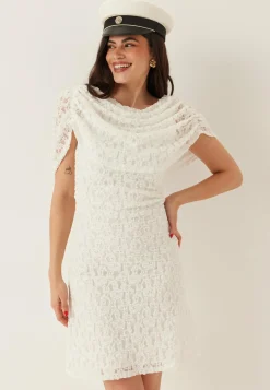 Drapy Cape Lace Dress