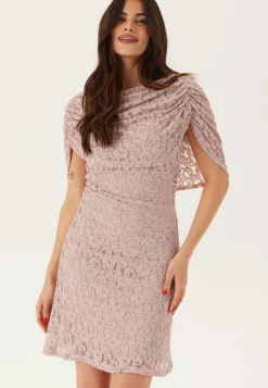 Drapy Cape Lace Dress