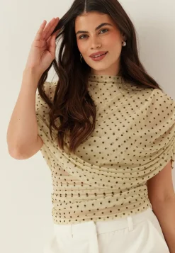 Drapy Mesh Cape Top