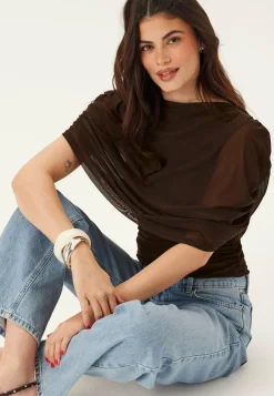 Drapy Mesh Cape Top