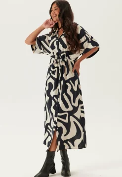 Drawstring Viscose Shirt Dress