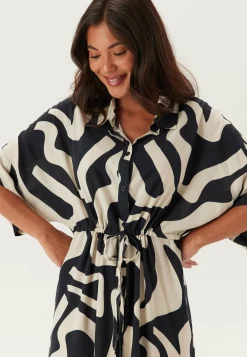 Drawstring Viscose Shirt Dress