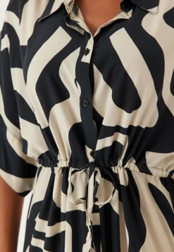 Drawstring Viscose Shirt Dress