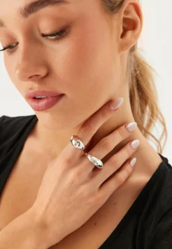 Dune Rings, 2-in-1 Set, Silver