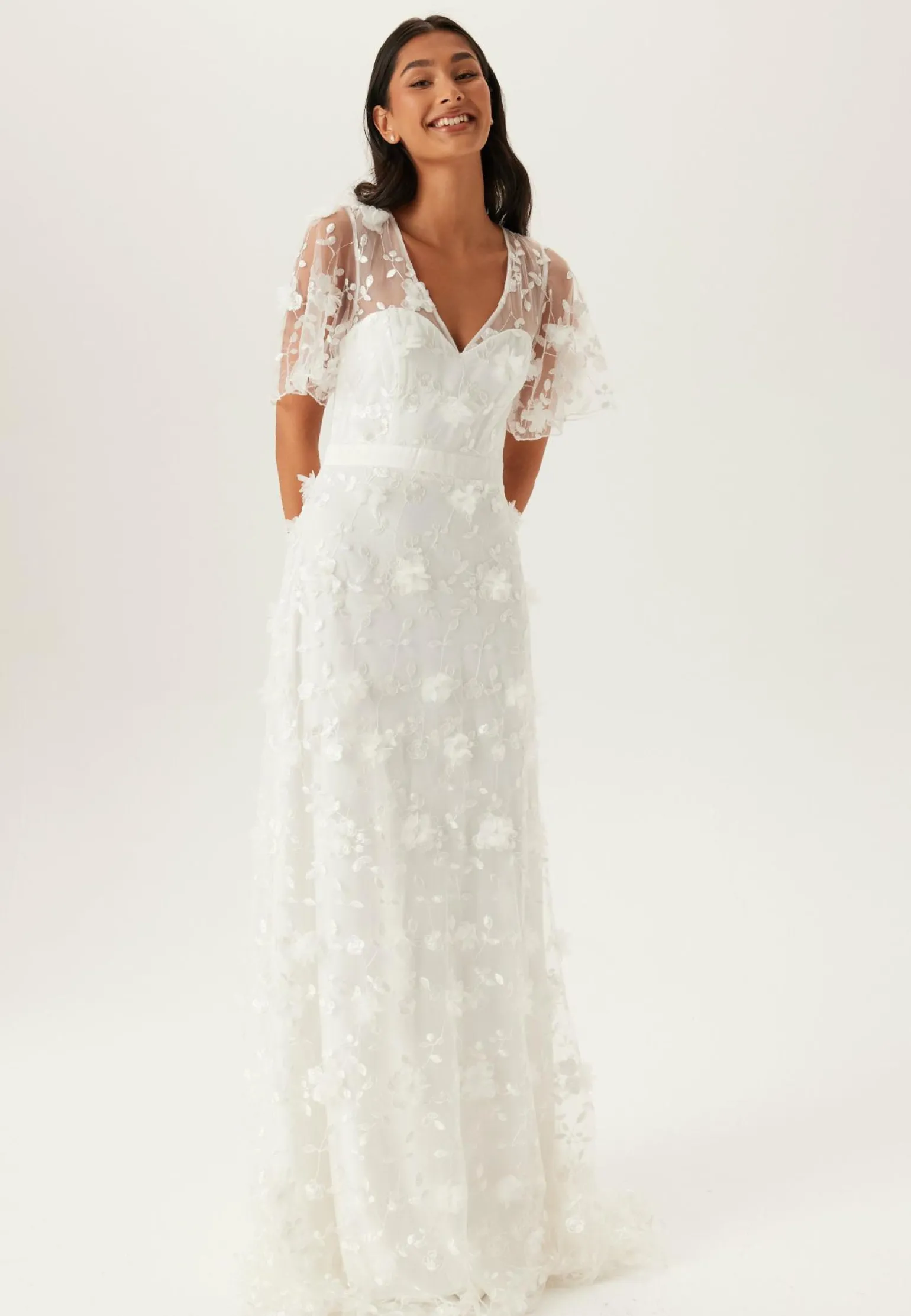 Embroidered Floral Wedding Gown
