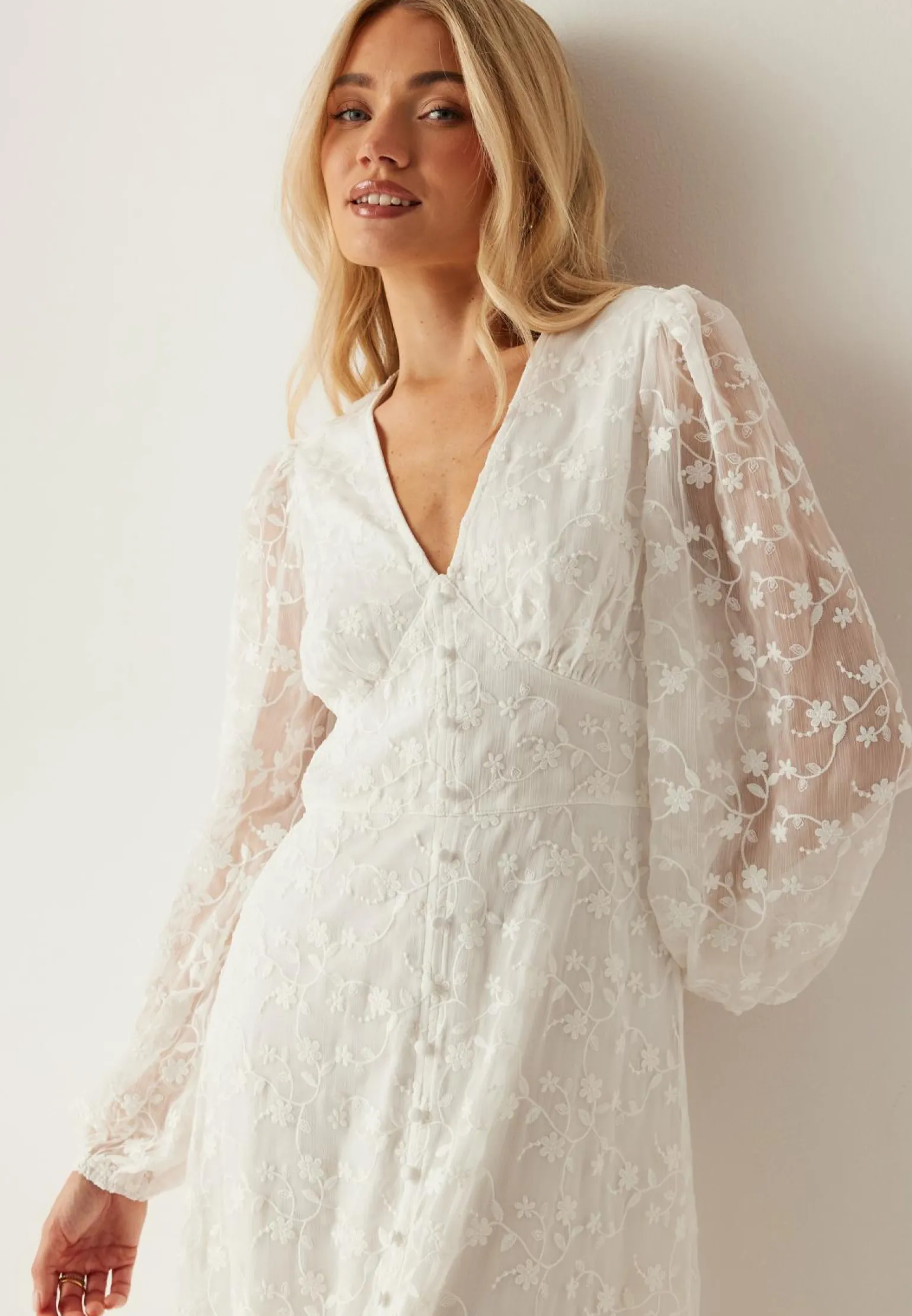 Embroidered Midi Dress