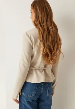 Faux Suede Peplum Jacket