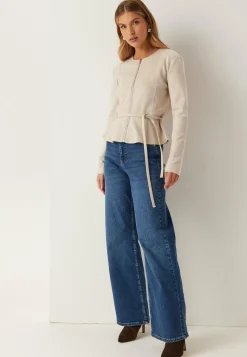 Faux Suede Peplum Jacket