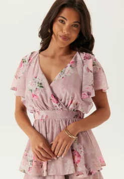 Floral Flutter Tiered Maxi Dress