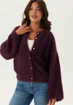 Fluffy Knitted Pearl Cardigan