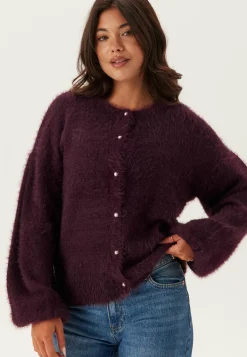 Fluffy Knitted Pearl Cardigan
