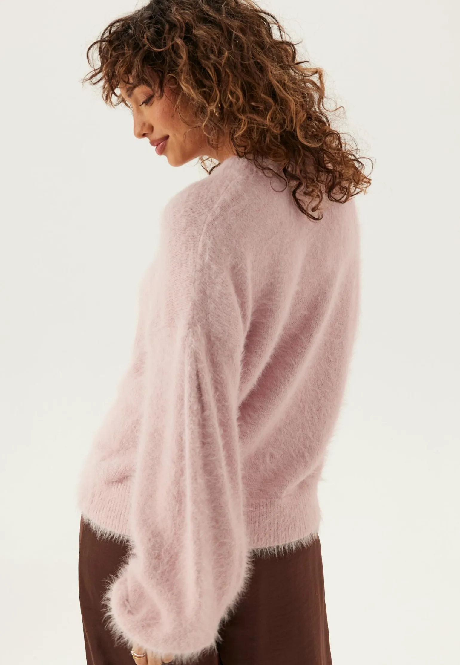 Fluffy Knitted Pearl Cardigan