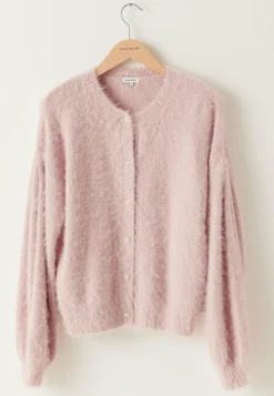 Fluffy Knitted Pearl Cardigan
