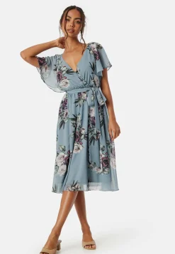 Flutter Floral Midi Dress