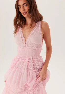 Frill Dotted Tulle Gown
