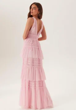 Frill Dotted Tulle Gown