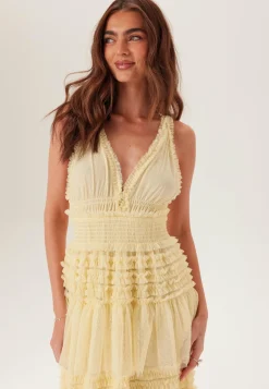 Frill Dotted Tulle Gown