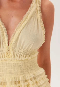 Frill Dotted Tulle Gown