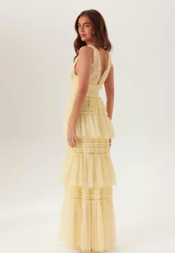 Frill Dotted Tulle Gown