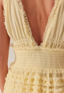 Frill Dotted Tulle Gown