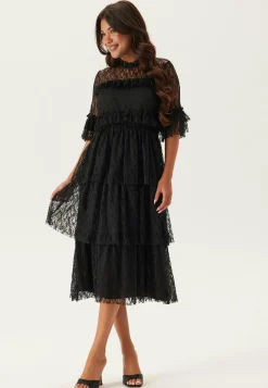 Frill Lace Midi Dress