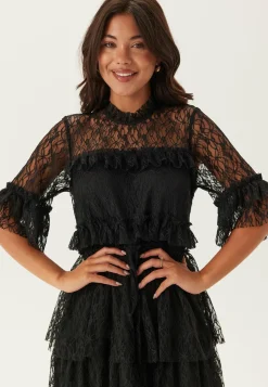 Frill Lace Midi Dress