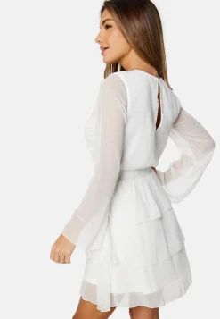 Frill L/S Chiffon Dress