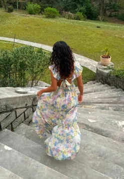 Frill Tie Back Maxi Dress