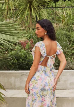 Frill Tie Back Maxi Dress