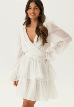 Frilled Balloon Sleeve Short Flounce Dress