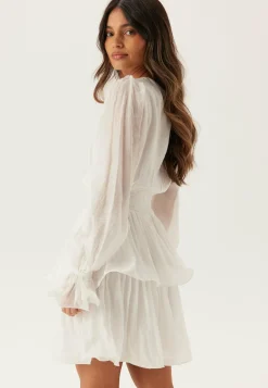 Frilled Balloon Sleeve Short Flounce Dress