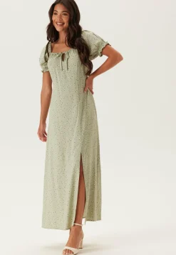 Front Tie Long Viscose Dress