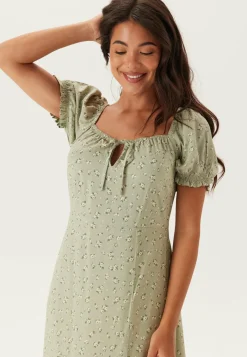 Front Tie Long Viscose Dress
