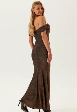 Glitter Off Shoulder Maxi Dress