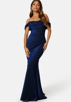 Glitter Off Shoulder Maxi Dress