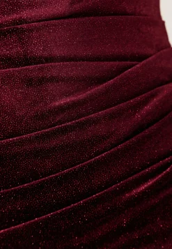 Glitter Velvet One Shoulder Maxi Dress