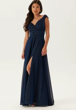 Glitter Wrap Maxi Dress