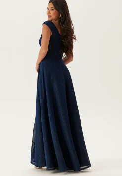 Glitter Wrap Maxi Dress