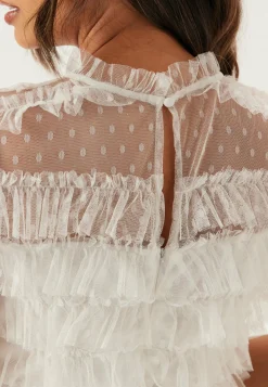 High Neck Tulle Frill Dress