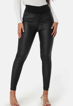 High Waist Push-Up Coated Treggings